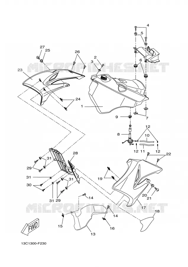 RESERVOIR A ESSENCE Yamaha MOTO 50 2008 DTR  DT50RSM