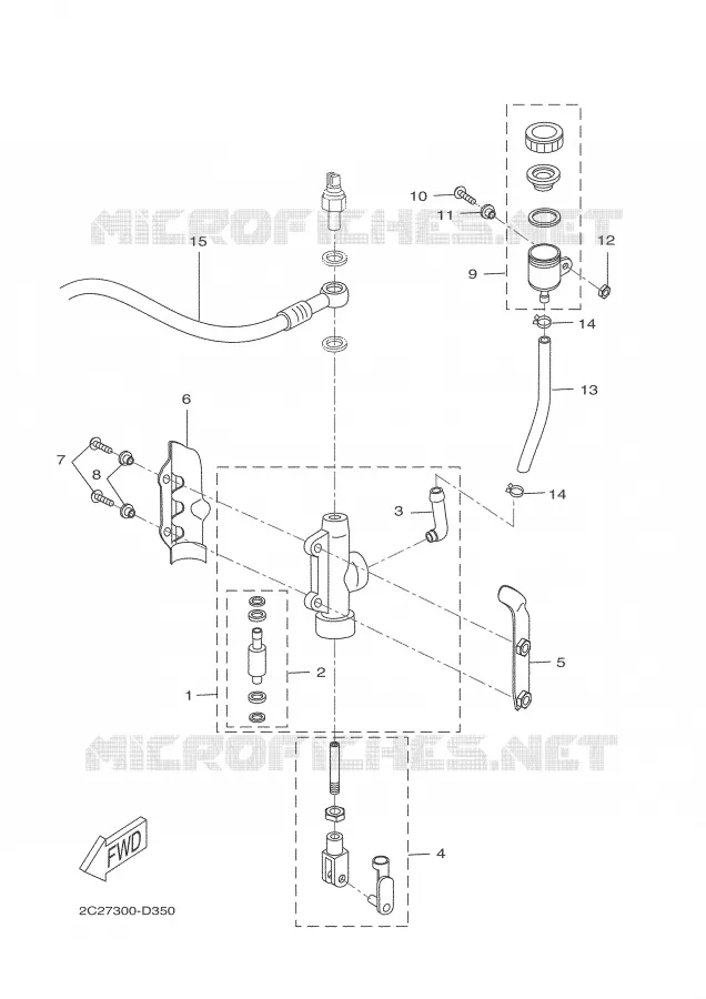 MAITRE CYLINDRE DE FREIN ARRIERE Yamaha MOTO 50 2008 DTR  DT50RSM