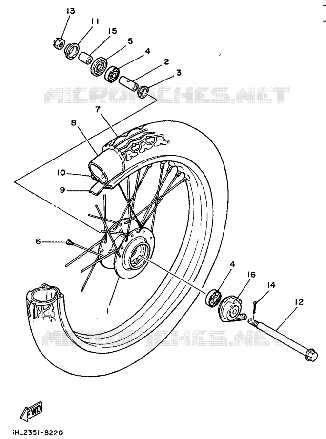 ROUE AVANT Yamaha MOTO 50 1989 DTR  DT5OR