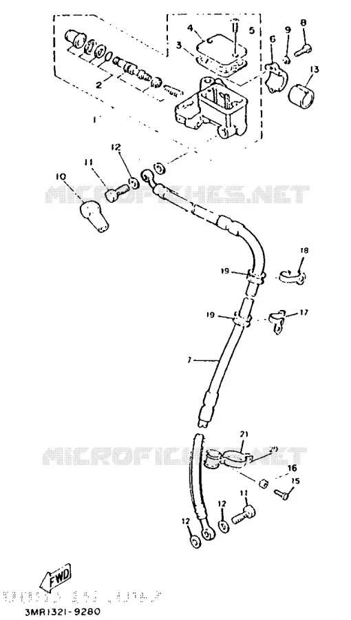 MAITRE CYLINDRE AVANT Yamaha MOTO 50 1989 DTR  DT5OR