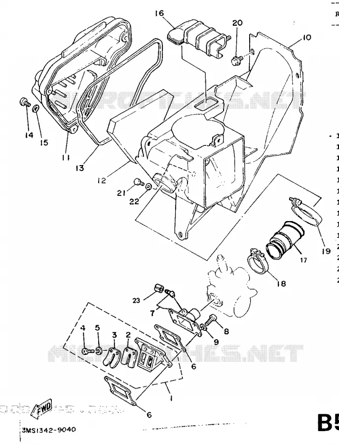ADMISSION Yamaha MOTO 50 1989 DTR  DT5OR