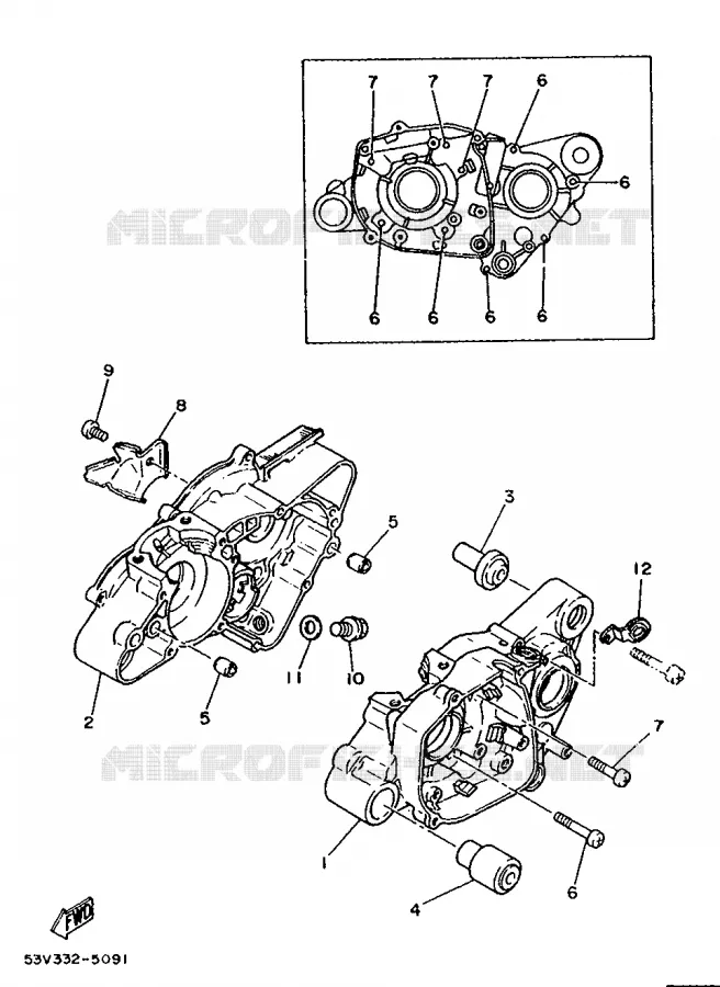 CARTER MOTEUR Yamaha MOTO 80 1987 DTLC  DT80LC