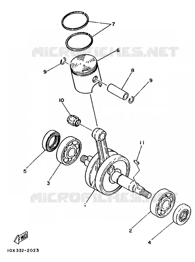 VILEBREQUIN / PISTON Yamaha MOTO 80 1987 DTLC  DT80LC