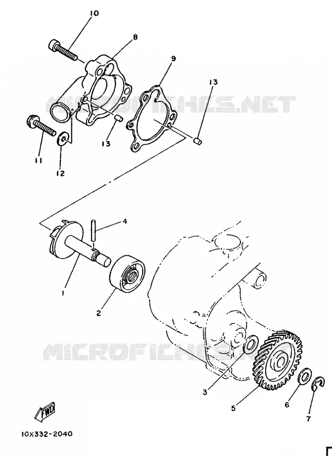 POMPE A EAU Yamaha MOTO 80 1987 DTLC  DT80LC