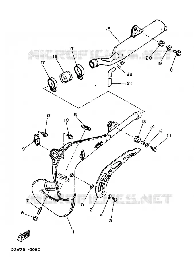 ECHAPPEMENT Yamaha MOTO 80 1987 DTLC  DT80LC