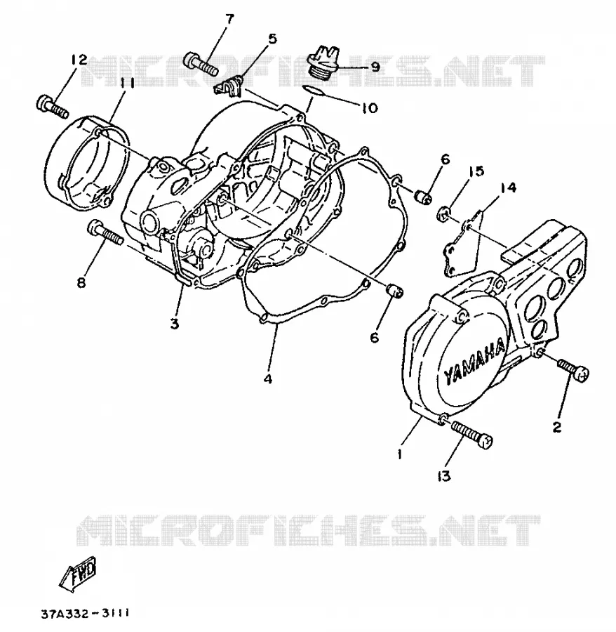 CARTER - MOTEUR 1 Yamaha MOTO 80 1987 DTLC  DT80LC