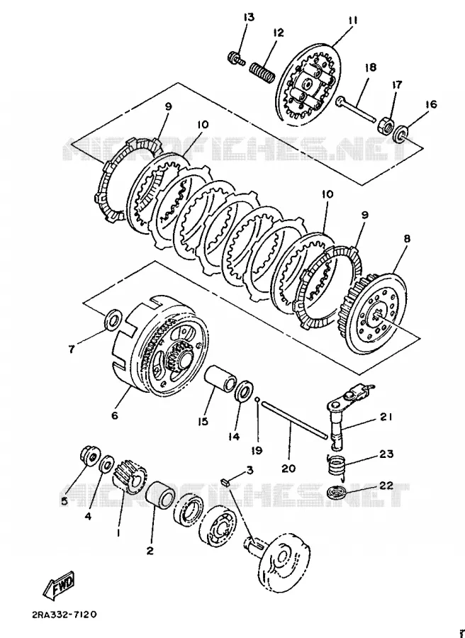 EMBRAYAGE DE DEMARREUR Yamaha MOTO 80 1987 DTLC  DT80LC