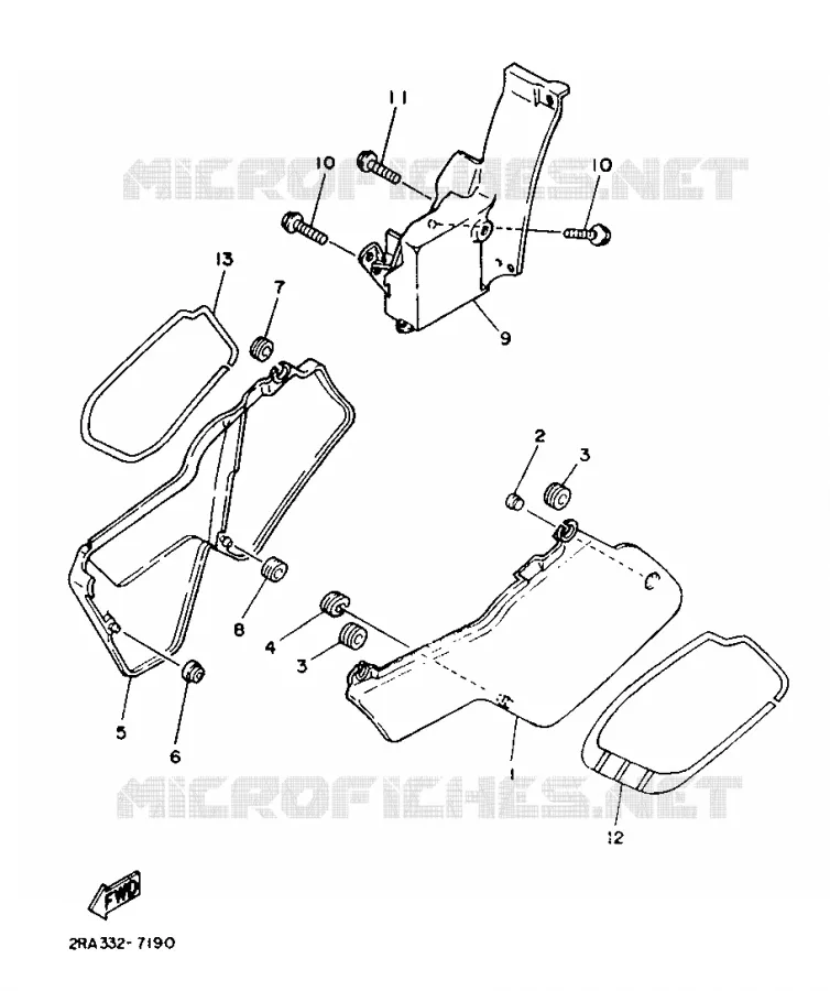 COUVERCLE LATERAL Yamaha MOTO 80 1987 DTLC  DT80LC