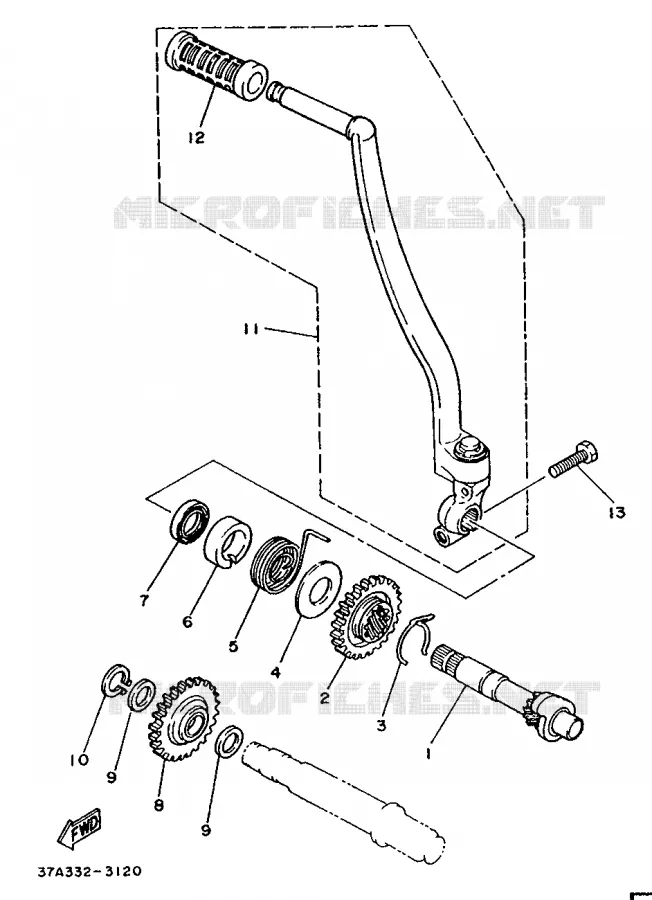 KICK Yamaha MOTO 80 1988 DTLC  DT80LC
