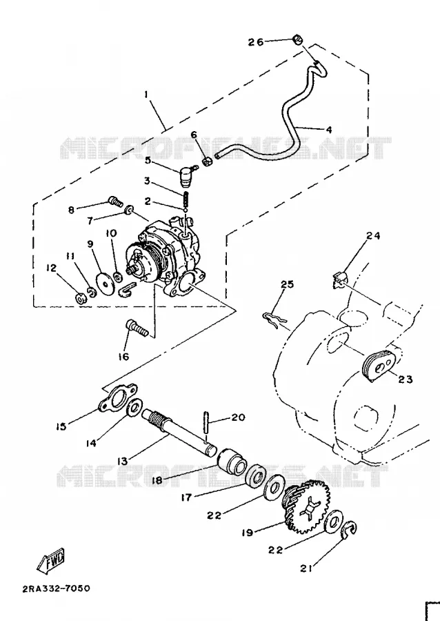 POMPE A HUILE Yamaha MOTO 80 1992 DTLC  DT80LC