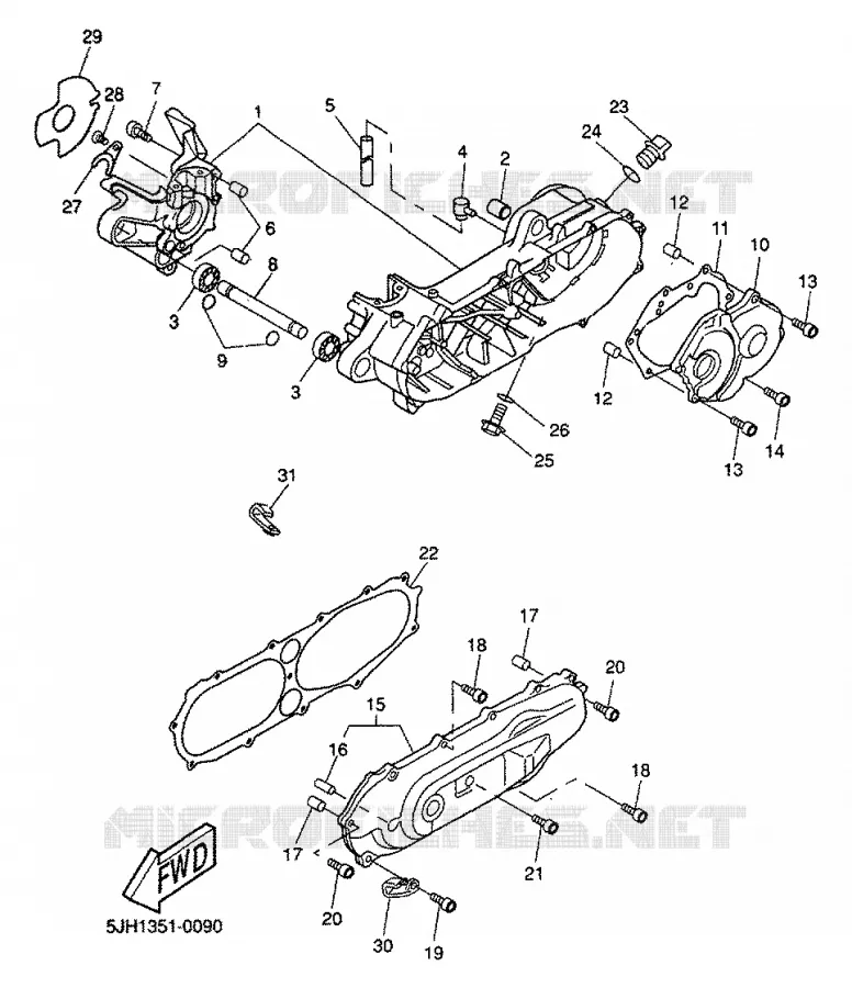 CARTER MOTEUR Yamaha SCOOTER 50 2000 STUNT  EW50