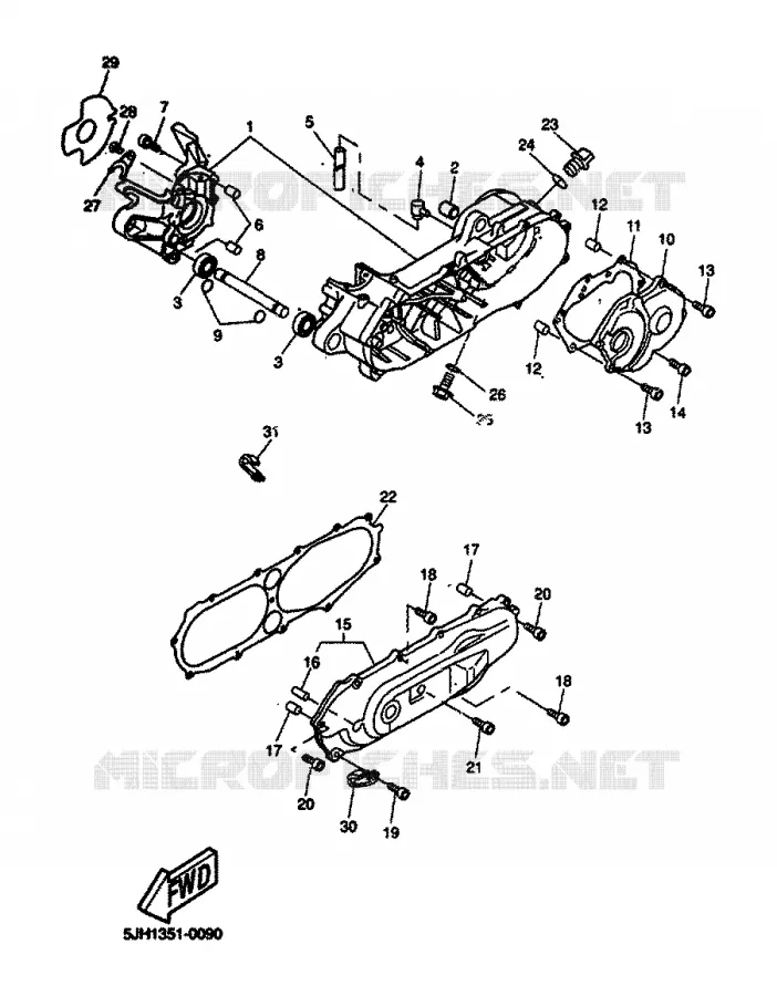 CARTER MOTEUR Yamaha SCOOTER 50 2000 STUNT  EW50
