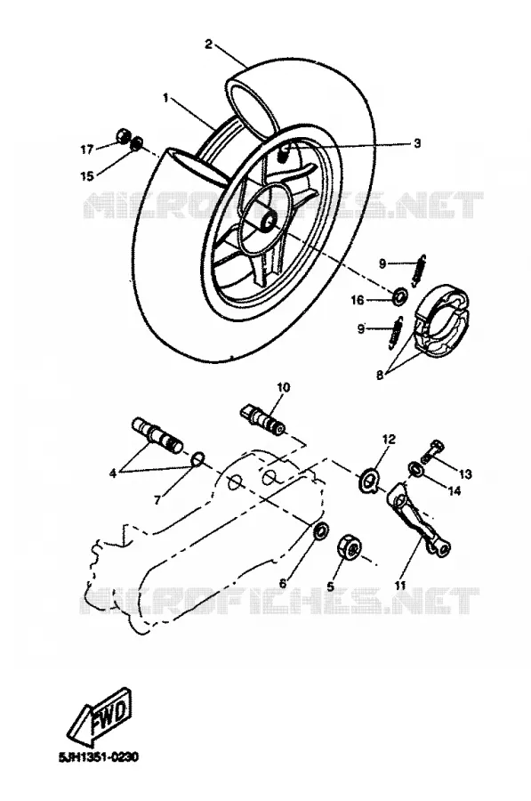 ROUE ARRIERE Yamaha SCOOTER 50 2000 STUNT  EW50
