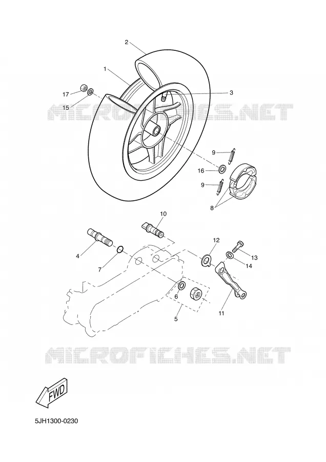 ROUE ARRIERE Yamaha SCOOTER 50 2003 SLIDER  EW50