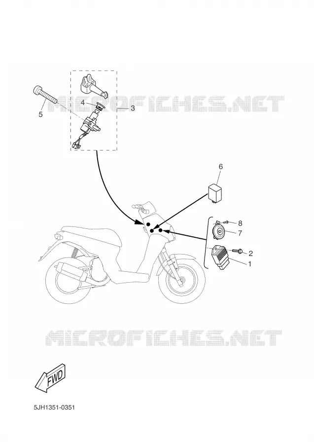 PARTIE ELECTRIQUE 1 Yamaha SCOOTER 50 2003 SLIDER  EW50