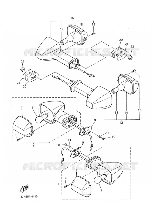 CLIGNOTANT Yamaha MOTO 600 1999 THUNDERCAT  YZF600R
