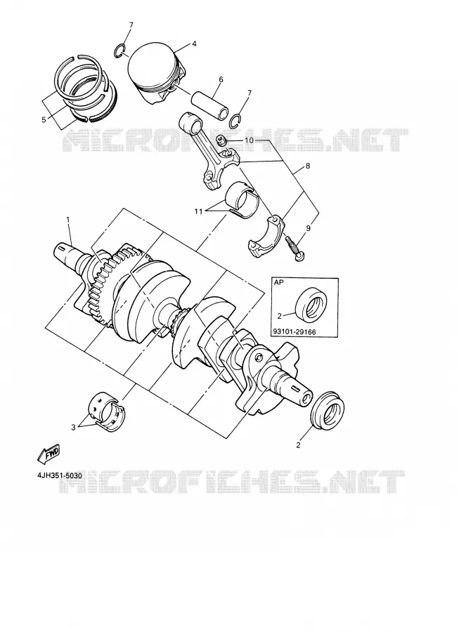VILEBREQUIN / PISTON Yamaha MOTO 600 2000 THUNDERCAT  YZF600R