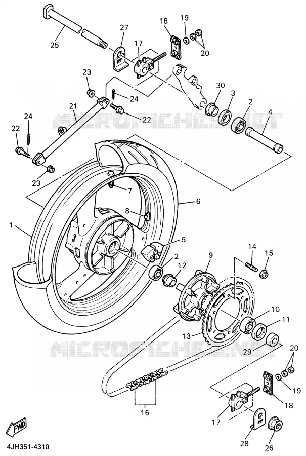 ROUE ARRIERE Yamaha MOTO 600 2000 THUNDERCAT  YZF600R