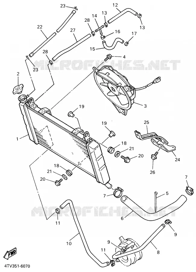 RADIATEUR / DURITES Yamaha MOTO 600 2000 THUNDERCAT  YZF600R