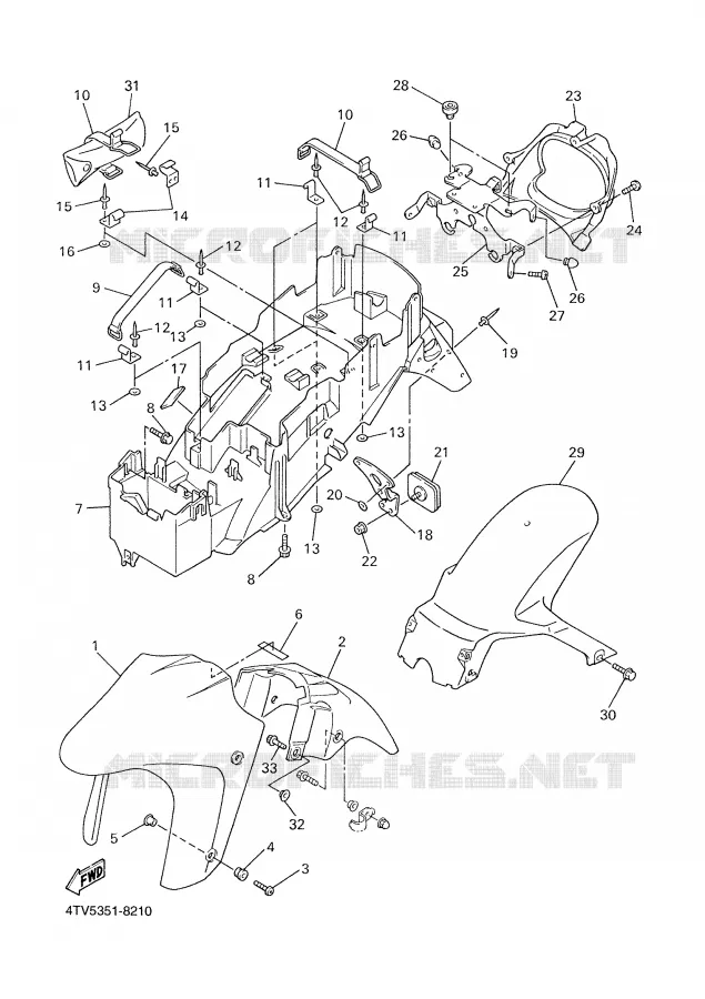 GARDE BOUE Yamaha MOTO 600 2000 THUNDERCAT  YZF600R