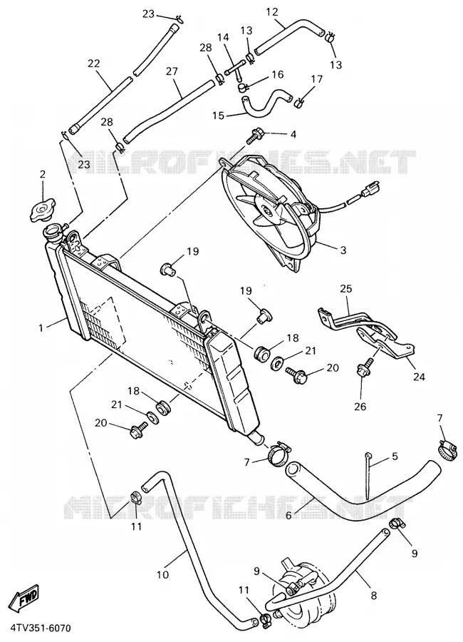 RADIATEUR / DURITES Yamaha MOTO 600 2000 THUNDERCAT  YZF600R