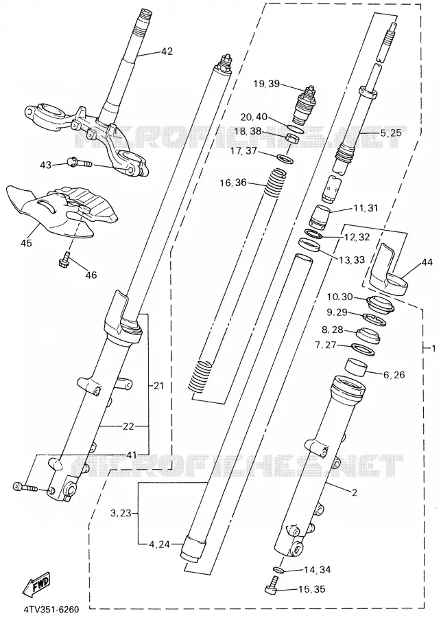 FOURCHE Yamaha MOTO 600 2001 THUNDERCAT  YZF600R