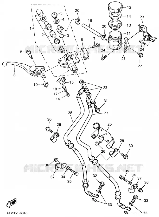 MAITRE CYLINDRE AVANT Yamaha MOTO 600 2001 THUNDERCAT  YZF600R