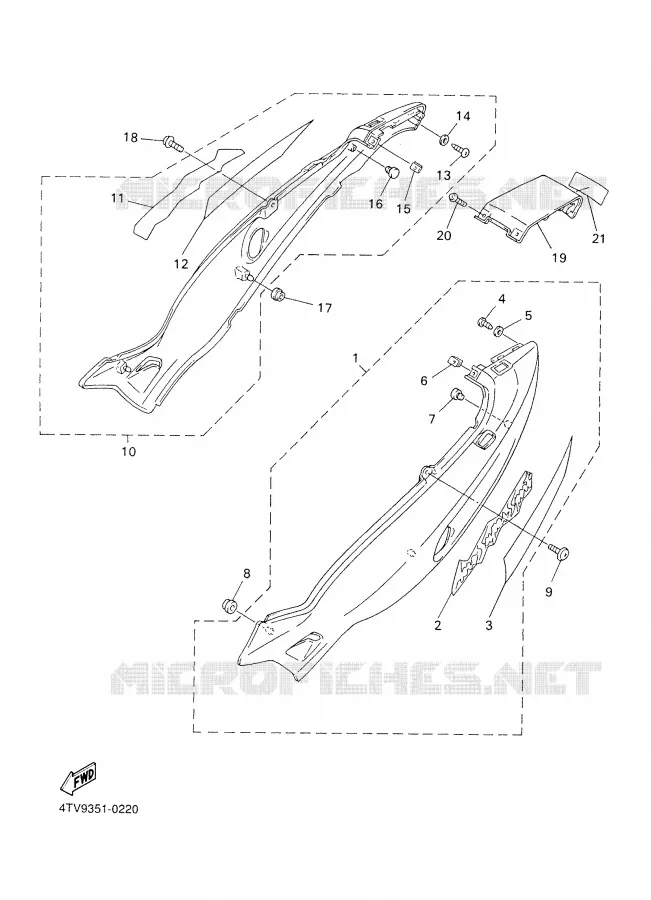 COUVERCLE LATERAL Yamaha MOTO 600 2001 THUNDERCAT  YZF600R