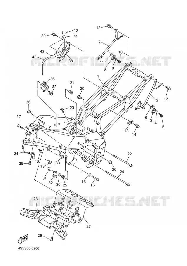 CADRE Yamaha MOTO 1000 2001 THUNDERACE  YZF1000R