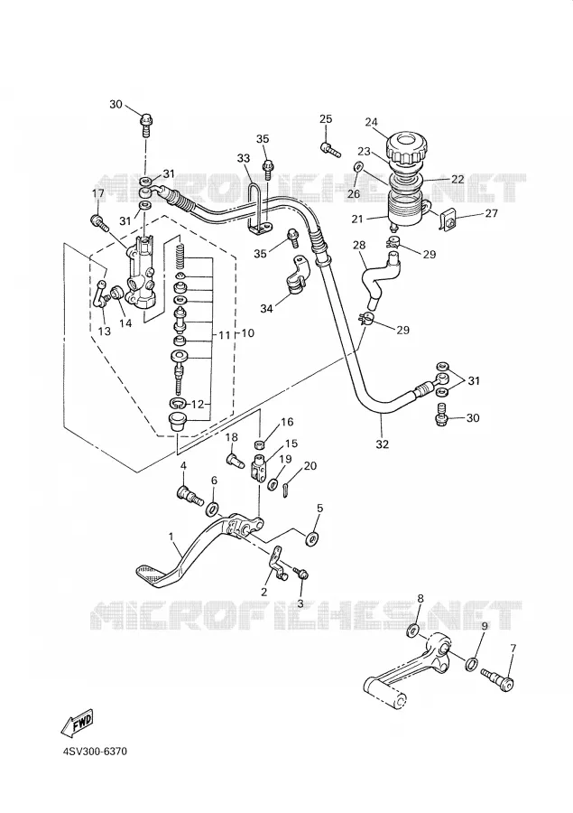 MAITRE CYLINDRE DE FREIN ARRIERE Yamaha MOTO 1000 2001 THUNDERACE  YZF1000R