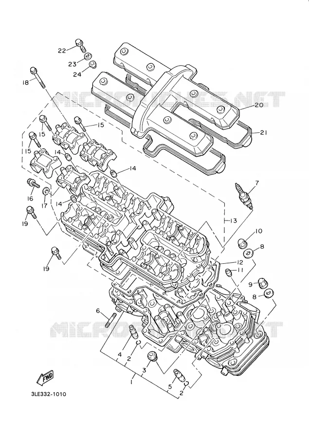 CULASSE Yamaha MOTO 1000 2001 THUNDERACE  YZF1000R