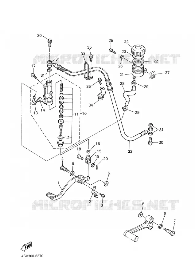 MAITRE CYLINDRE DE FREIN ARRIERE Yamaha MOTO 1000 2001 THUNDERACE  YZF1000R