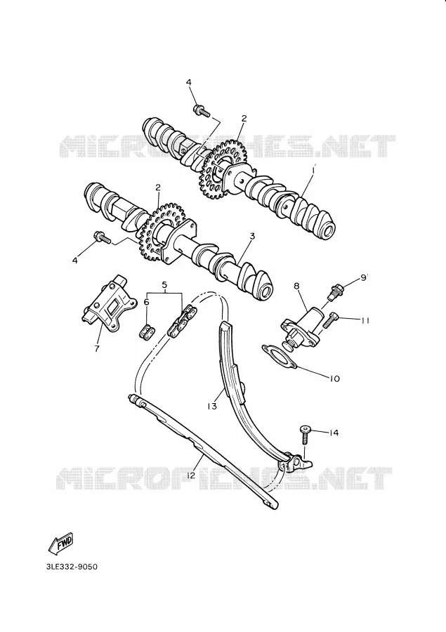 ARBRE A CAMES / CHAINE DE DISTRIBUTION Yamaha MOTO 1000 2001 THUNDERACE  YZF1000R