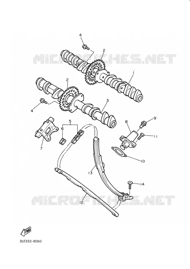 ARBRE A CAMES / CHAINE DE DISTRIBUTION Yamaha MOTO 1000 2001 THUNDERACE  YZF1000R