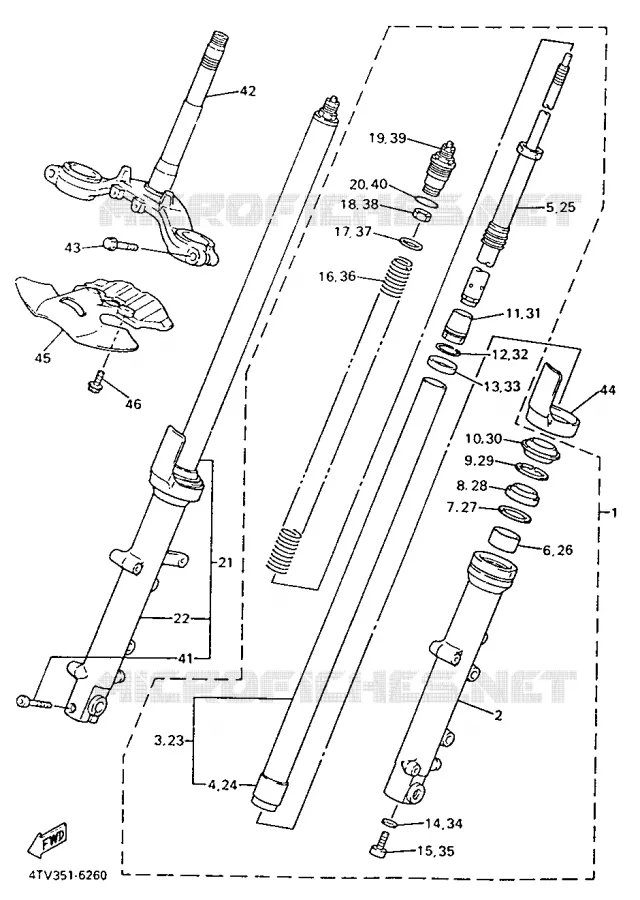 FOURCHE Yamaha MOTO 600 1996 THUNDERCAT  YZF600R