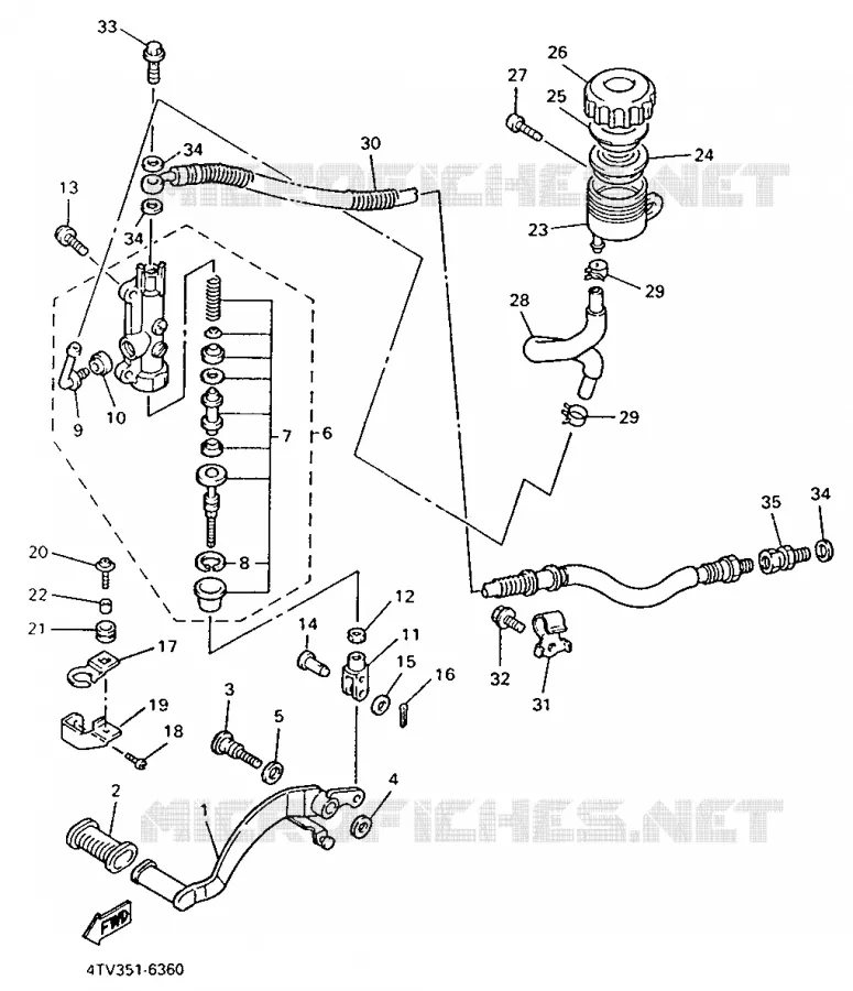 MAITRE CYLINDRE DE FREIN ARRIERE Yamaha MOTO 600 1996 THUNDERCAT  YZF600R