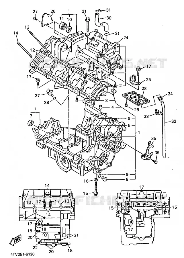 CARTER MOTEUR Yamaha MOTO 600 1997 THUNDERCAT  YZF600R