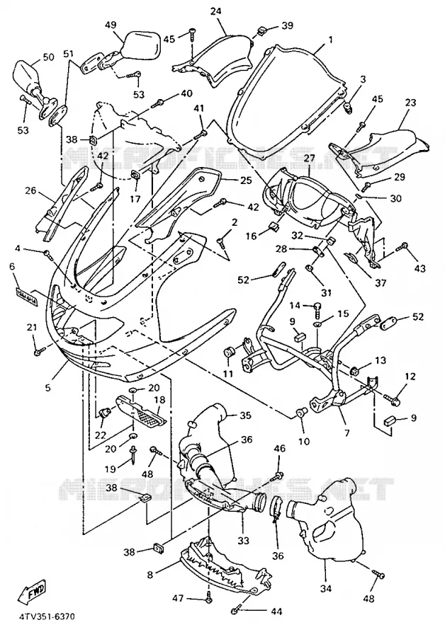 CARENAGES 1  Yamaha MOTO 600 1997 THUNDERCAT  YZF600R