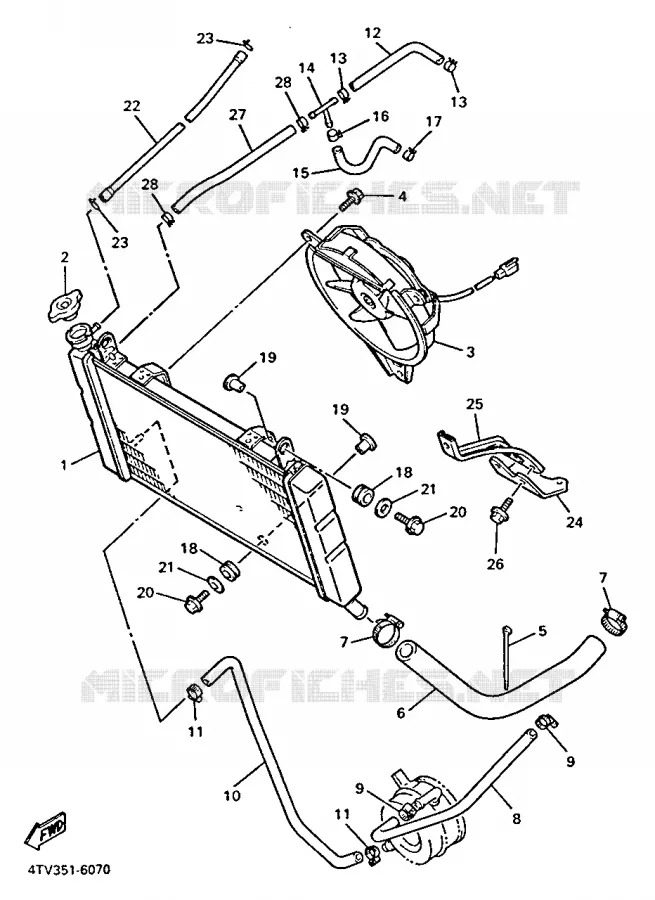 RADIATEUR / DURITES Yamaha MOTO 600 1997 THUNDERCAT  YZF600R