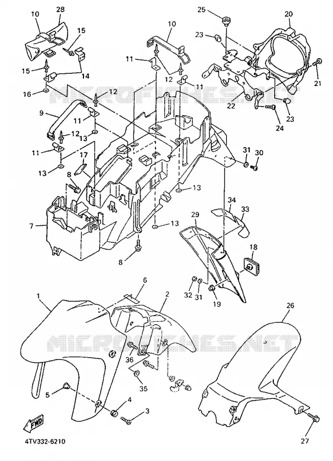 GARDE BOUE Yamaha MOTO 600 1997 THUNDERCAT  YZF600R
