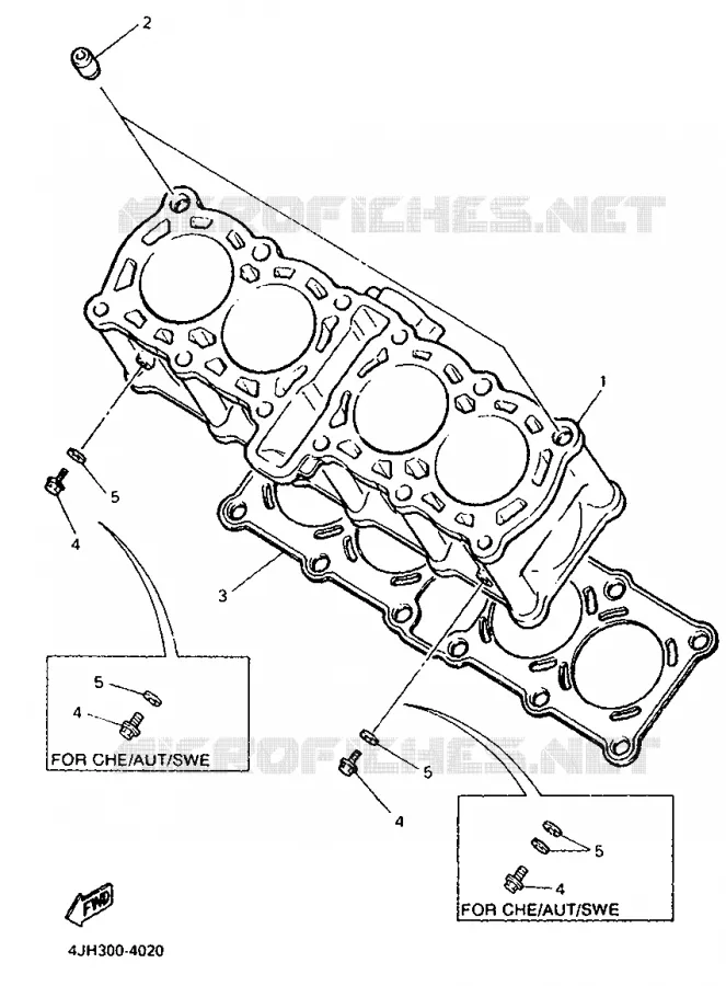CYLINDRE Yamaha MOTO 600 1997 THUNDERCAT  YZF600R
