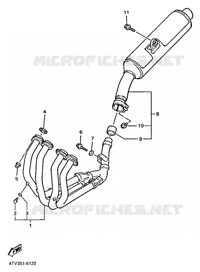 ECHAPPEMENT Yamaha MOTO 600 1997 THUNDERCAT  YZF600R