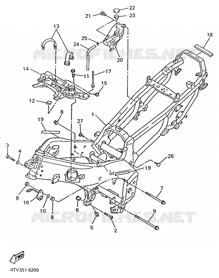 CADRE Yamaha MOTO 600 1997 THUNDERCAT  YZF600R