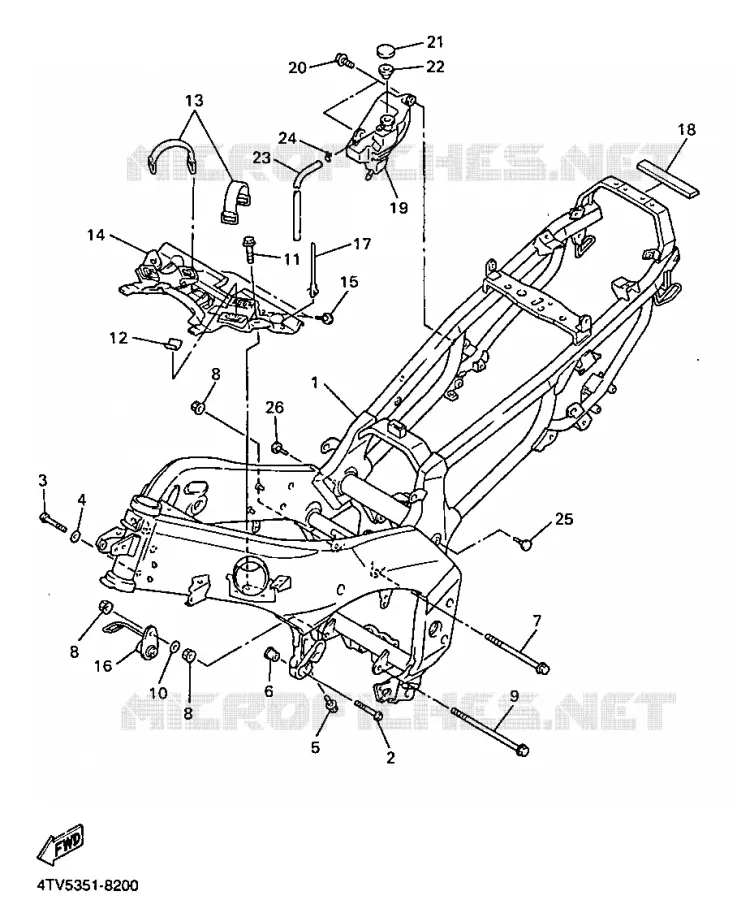 CADRE Yamaha MOTO 600 1998 THUNDERCAT  YZF600R