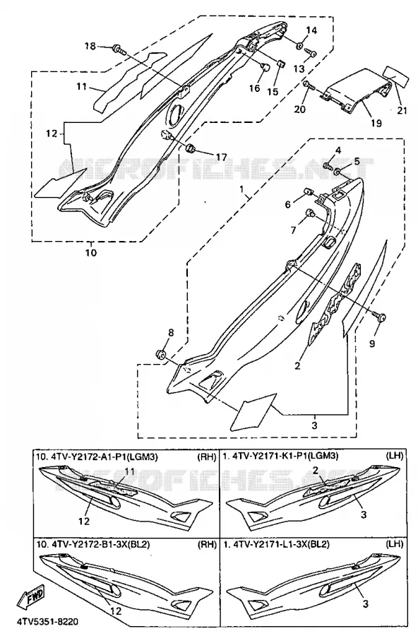 COUVERCLE LATERAL Yamaha MOTO 600 1998 THUNDERCAT  YZF600R