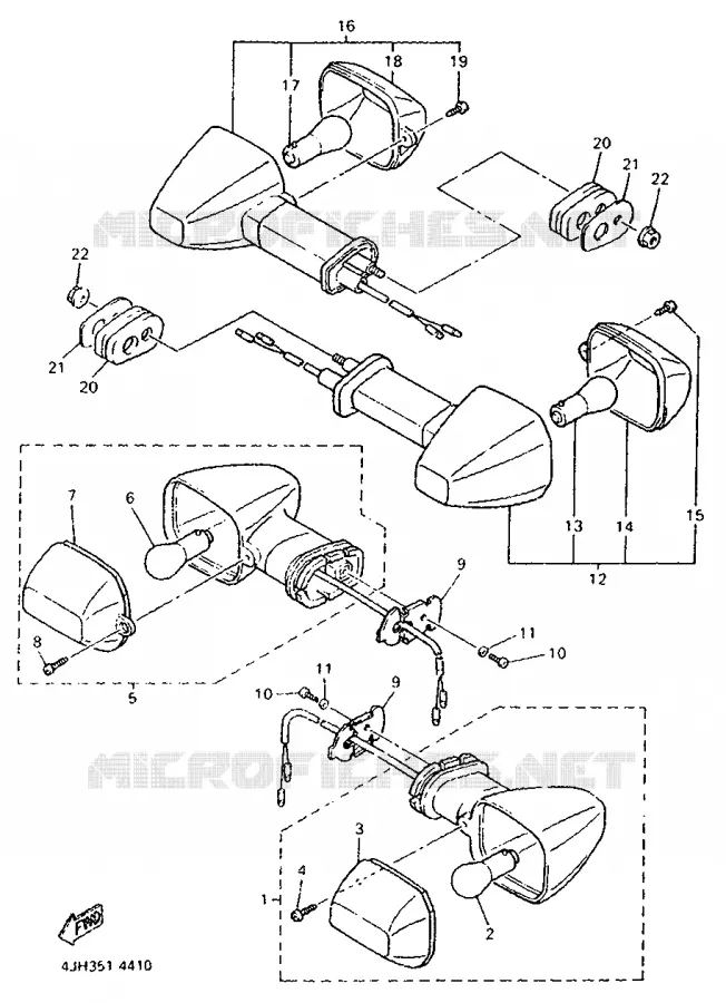 CLIGNOTANT Yamaha MOTO 600 1998 THUNDERCAT  YZF600R