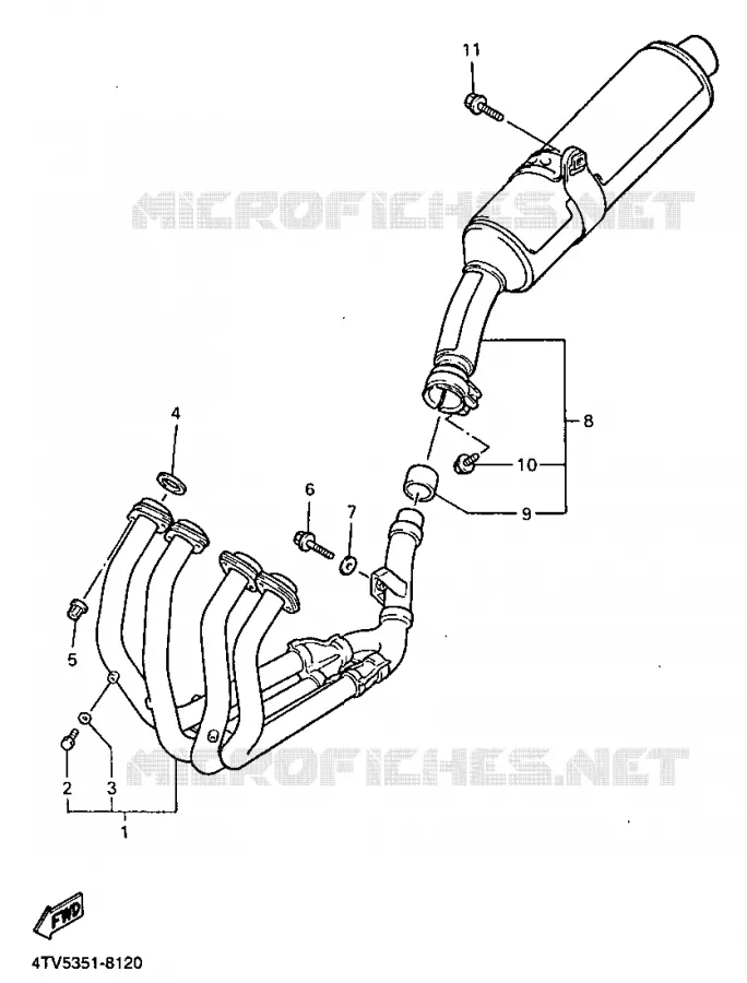 ECHAPPEMENT Yamaha MOTO 600 1998 THUNDERCAT  YZF600R