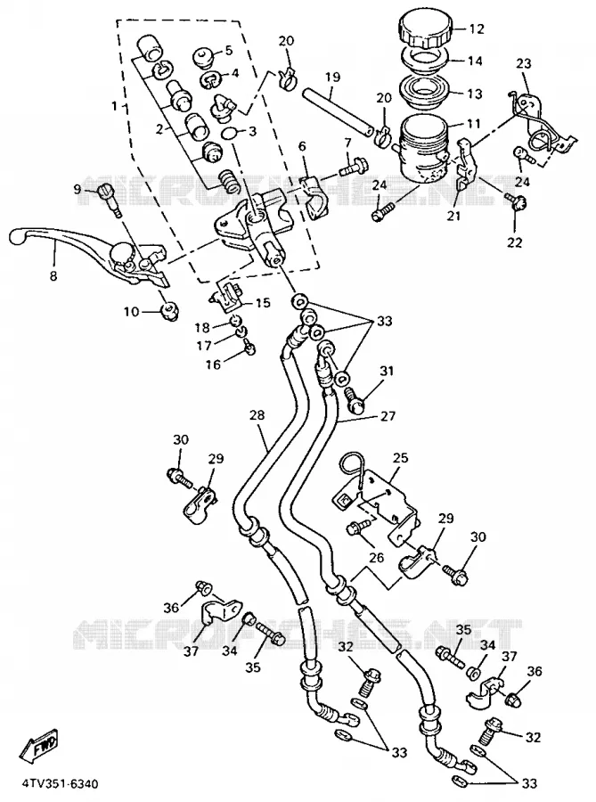 MAITRE CYLINDRE AVANT Yamaha MOTO 600 1998 THUNDERCAT  YZF600R