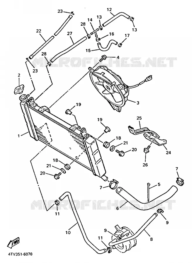 RADIATEUR / DURITES Yamaha MOTO 600 1998 THUNDERCAT  YZF600R