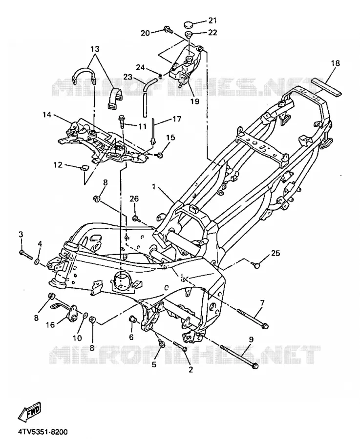 CADRE Yamaha MOTO 600 1998 THUNDERCAT  YZF600R